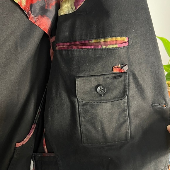 KROON Mens Black Cotton Blend Blazer Jacket Woven Lined Size 42L - Picture 10 of 16